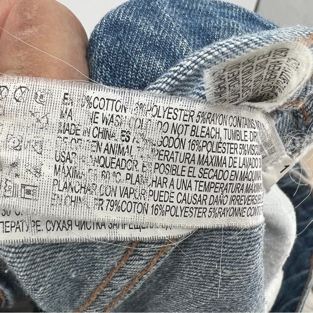 Life In Progress Distressed Ripped Straight Leg Rolled Cuffed Faded Denim Jeans